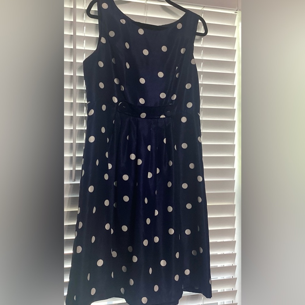 Signature by Robbie Bee Blue Dress with White Dots